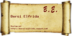Bersi Elfrida névjegykártya